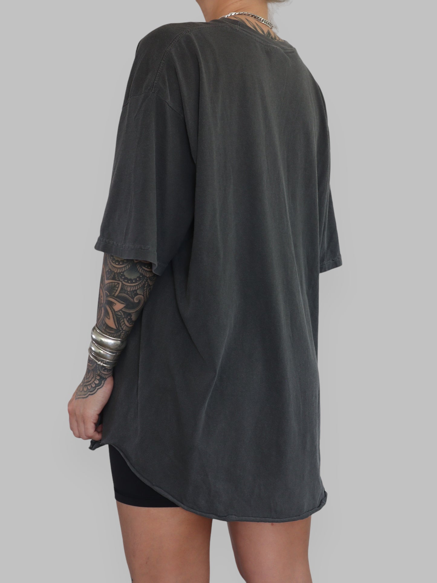 Oversized Cowboy Skull T-Shirt RAW HEM